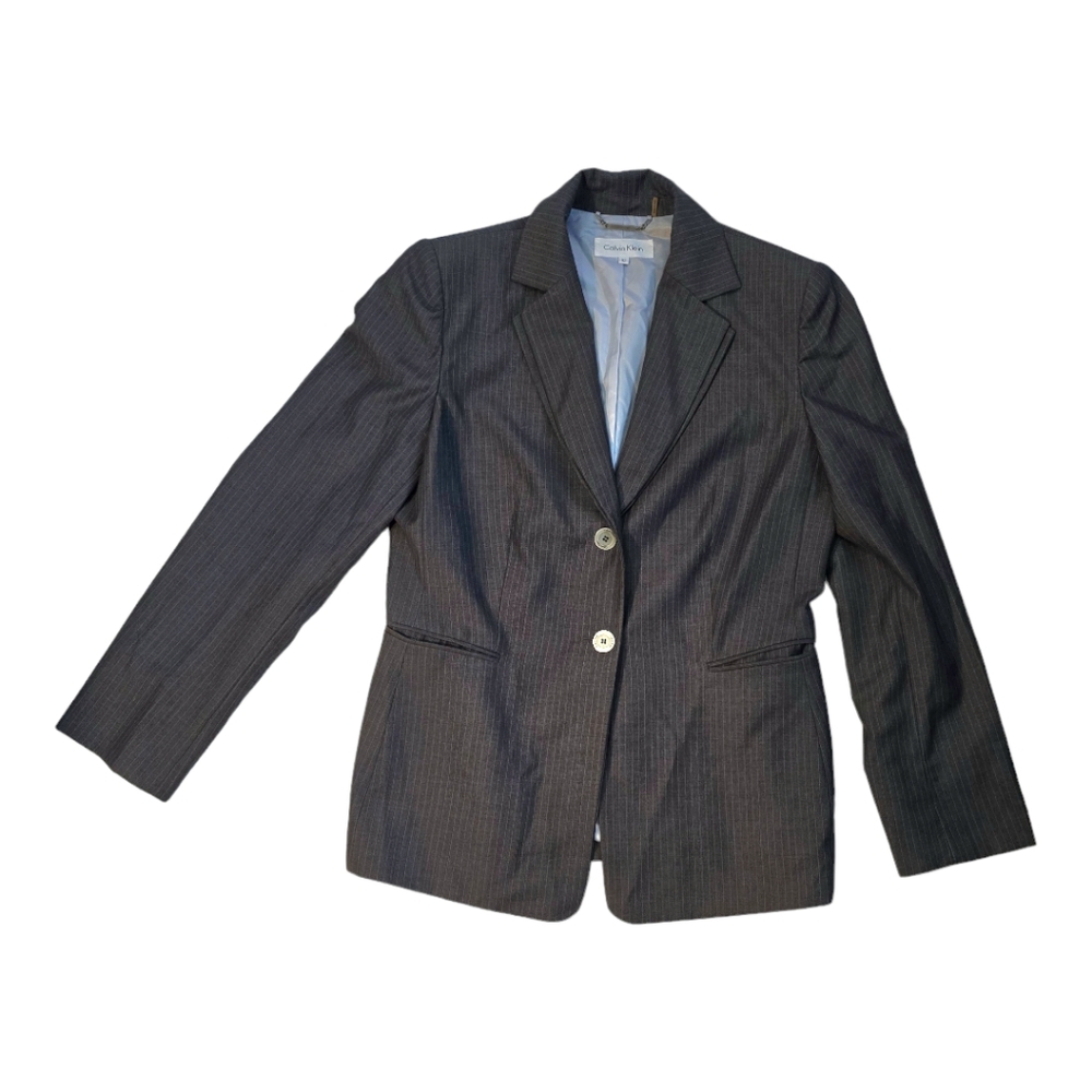 Calvin Klein Womens Pinstripe, double lapel Suit Jacket (size Medium)